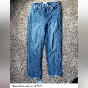 Madewell mom jean 27